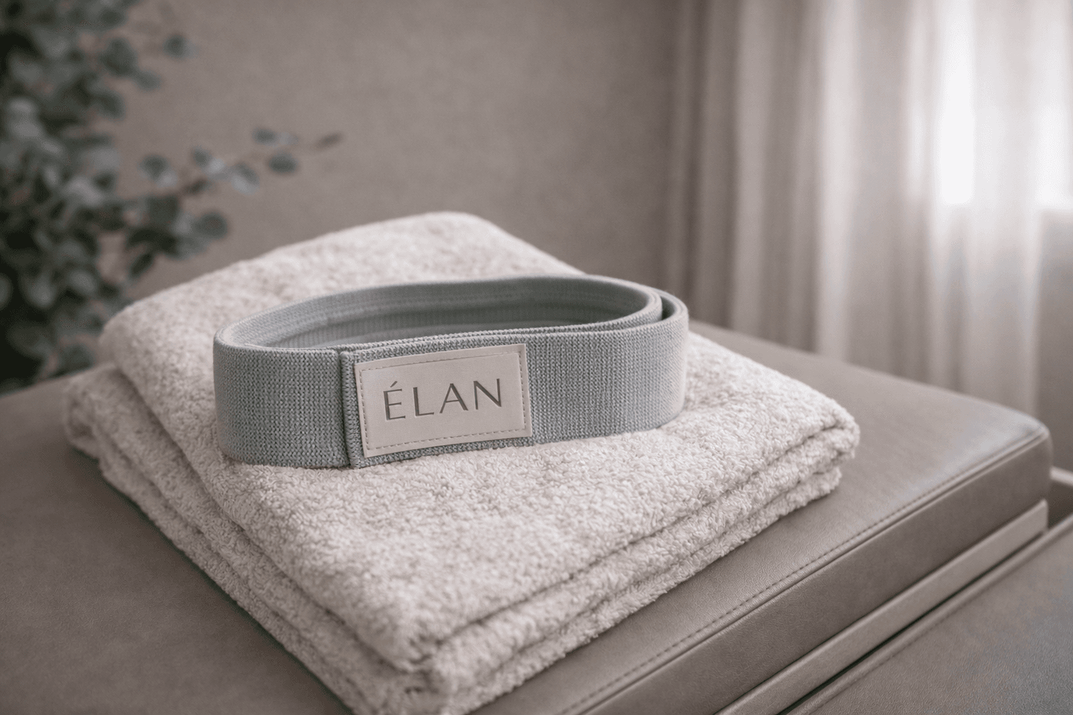 ELAN loop band folded on a plush studio towel